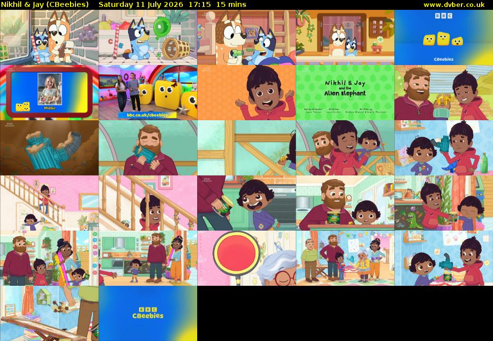 Nikhil & Jay (CBeebies) Saturday 11 July 2026 17:15 - 17:30