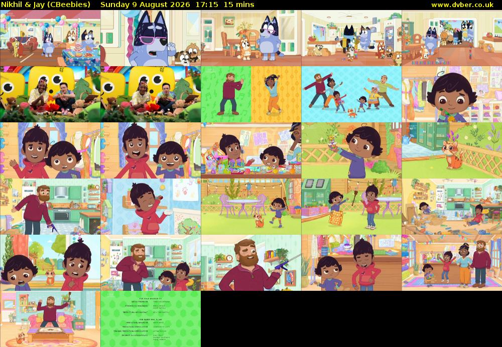 Nikhil & Jay (CBeebies) Sunday 9 August 2026 17:15 - 17:30