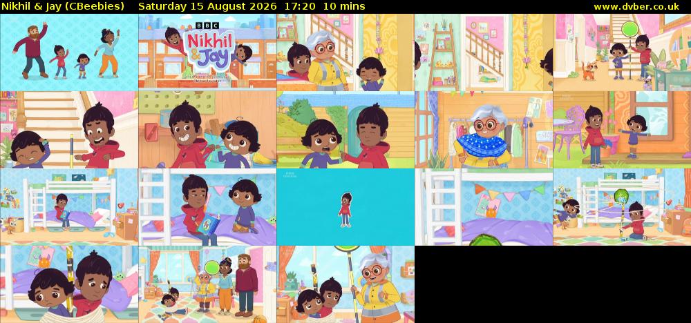 Nikhil & Jay (CBeebies) Saturday 15 August 2026 17:20 - 17:30