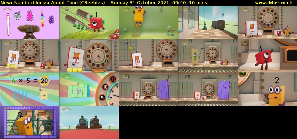 Numberblocks: About Time (CBeebies) Sunday 31 October 2021 09:40 - 09:50