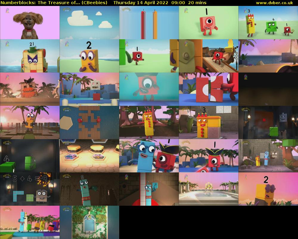 Numberblocks: The Treasure of... (CBeebies) Thursday 14 April 2022 09:00 - 09:20