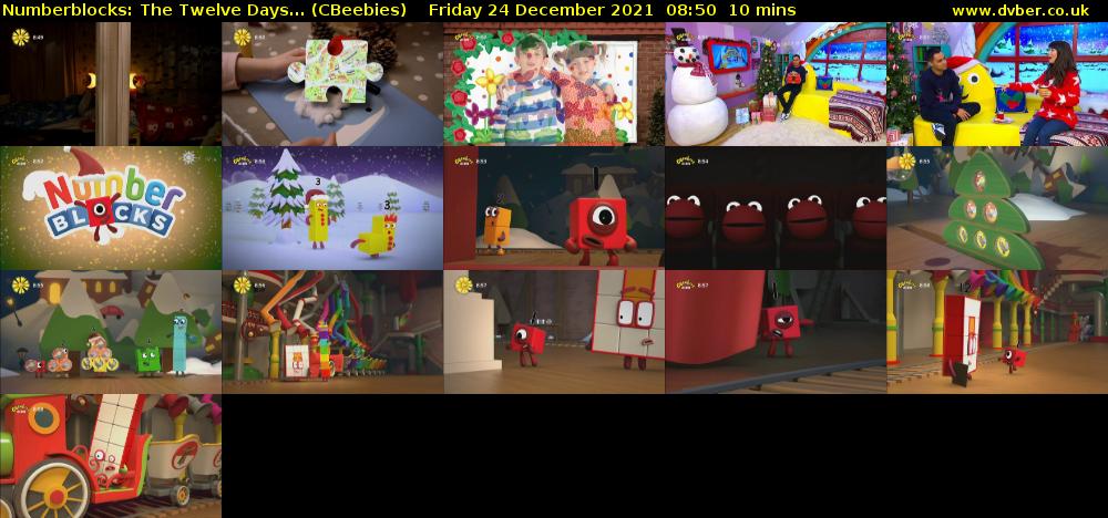 Numberblocks: The Twelve Days... (CBeebies) Friday 24 December 2021 08:50 - 09:00