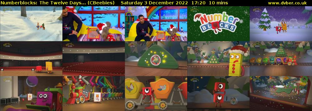 Numberblocks: The Twelve Days... (CBeebies) Saturday 3 December 2022 17:20 - 17:30