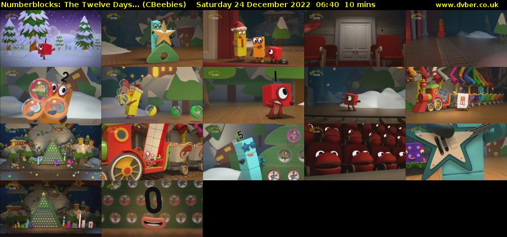Numberblocks: The Twelve Days... (CBeebies) Saturday 24 December 2022 06:40 - 06:50
