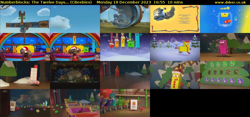 Numberblocks: The Twelve Days... (CBeebies) Monday 18 December 2023 16:55 - 17:05