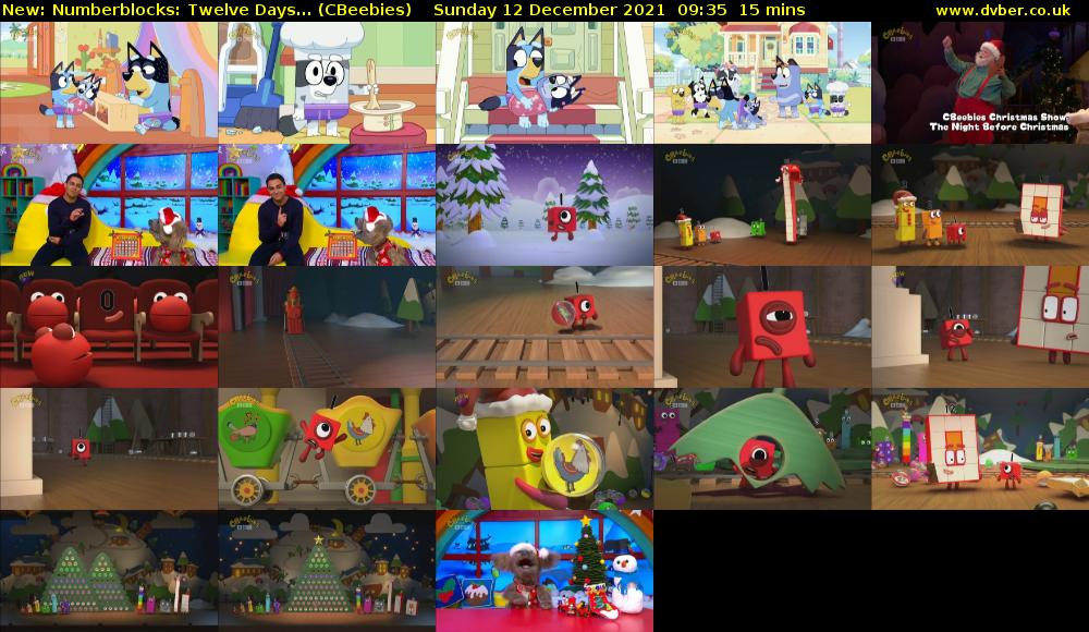 Numberblocks: Twelve Days... (CBeebies) Sunday 12 December 2021 09:35 - 09:50