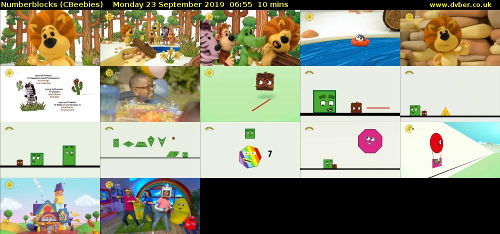 Numberblocks (CBeebies) Monday 23 September 2019 06:55 - 07:05
