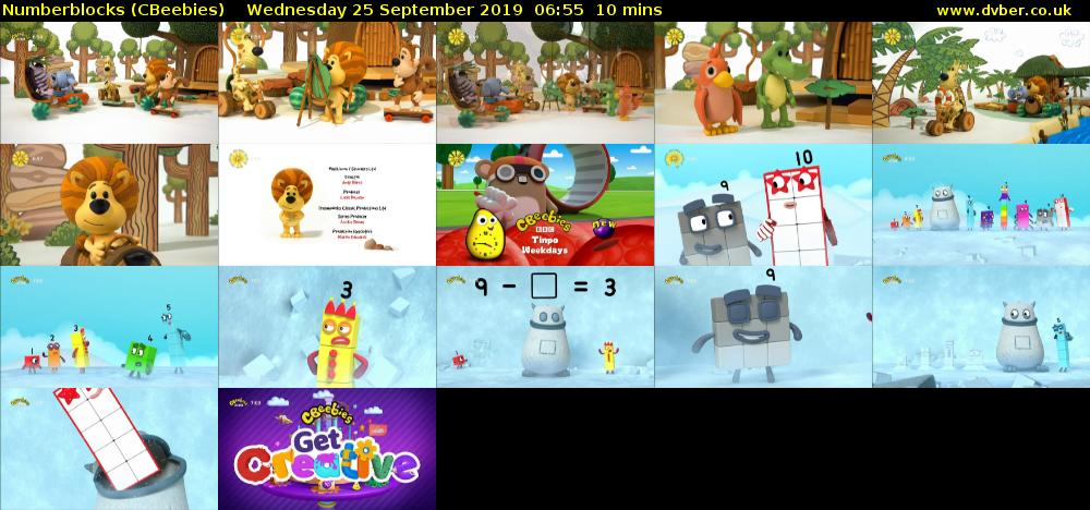 Numberblocks (CBeebies) Wednesday 25 September 2019 06:55 - 07:05