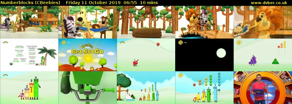 Numberblocks (CBeebies) Friday 11 October 2019 06:55 - 07:05