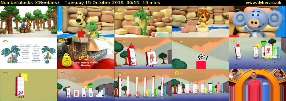 Numberblocks (CBeebies) Tuesday 15 October 2019 06:55 - 07:05