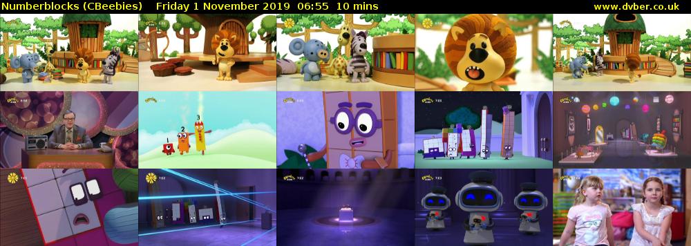 Numberblocks (CBeebies) Friday 1 November 2019 06:55 - 07:05