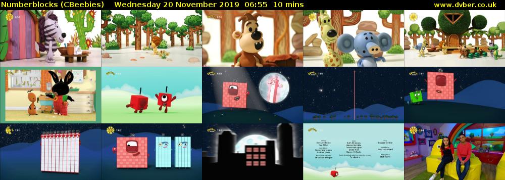Numberblocks (CBeebies) Wednesday 20 November 2019 06:55 - 07:05