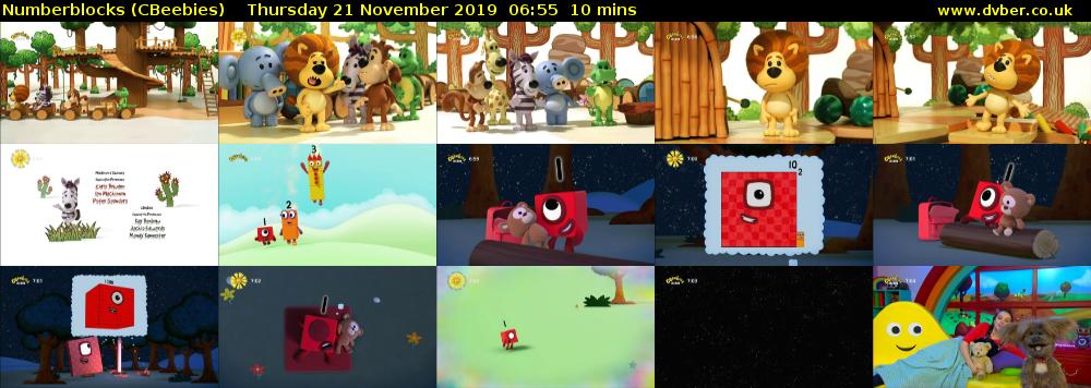 Numberblocks (CBeebies) Thursday 21 November 2019 06:55 - 07:05