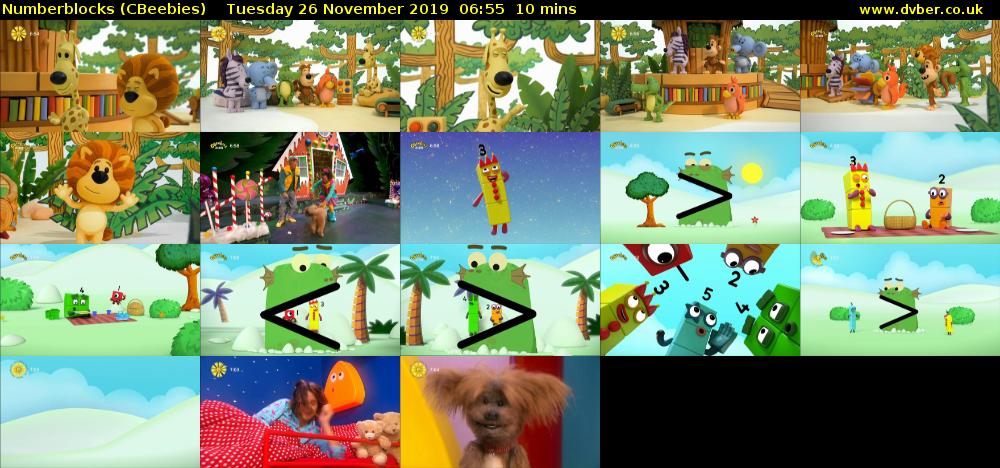 Numberblocks (CBeebies) Tuesday 26 November 2019 06:55 - 07:05