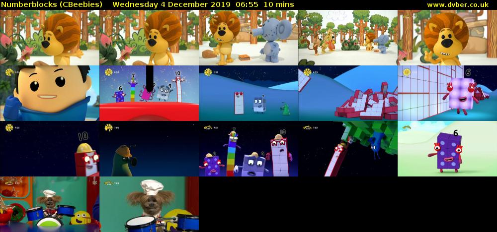 Numberblocks (CBeebies) Wednesday 4 December 2019 06:55 - 07:05
