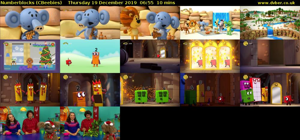 Numberblocks (CBeebies) Thursday 19 December 2019 06:55 - 07:05