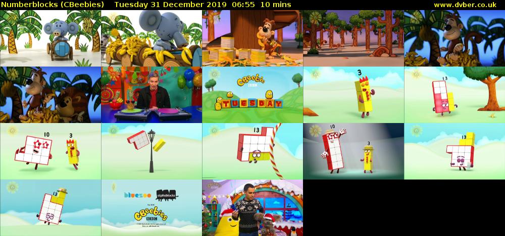 Numberblocks (CBeebies) Tuesday 31 December 2019 06:55 - 07:05