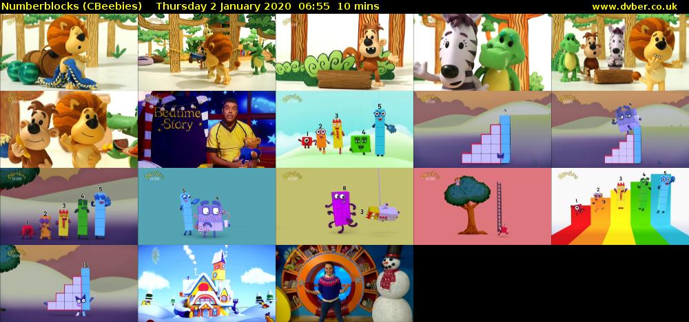 Numberblocks (CBeebies) Thursday 2 January 2020 06:55 - 07:05