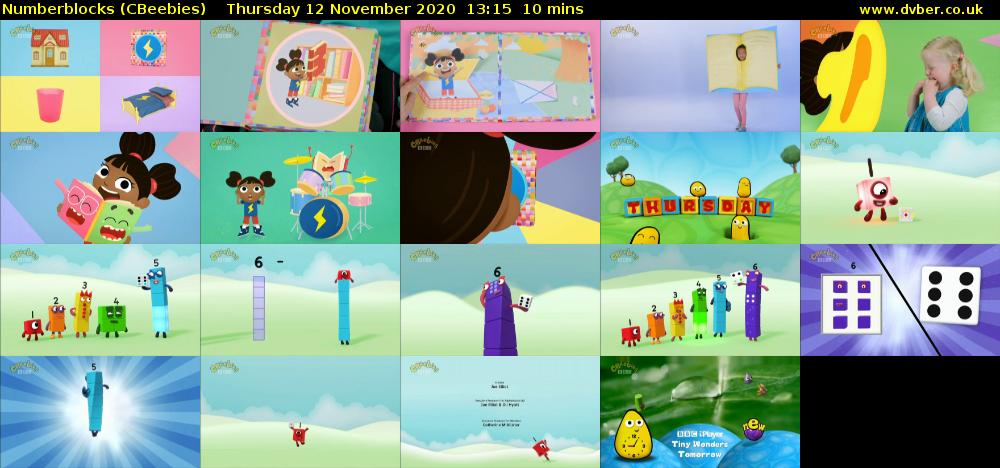 Numberblocks (CBeebies) Thursday 12 November 2020 13:15 - 13:25