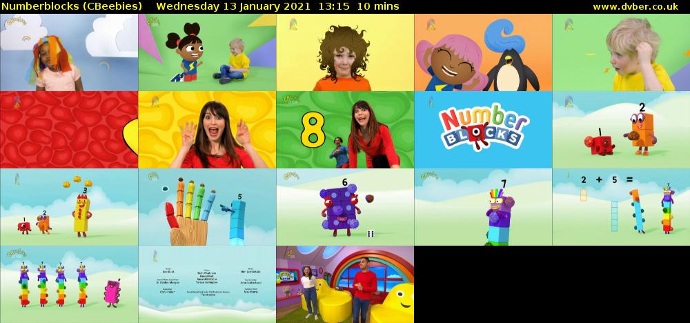 Numberblocks (CBeebies) Wednesday 13 January 2021 13:15 - 13:25