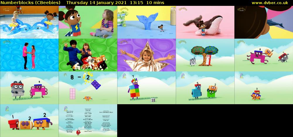 Numberblocks (CBeebies) Thursday 14 January 2021 13:15 - 13:25