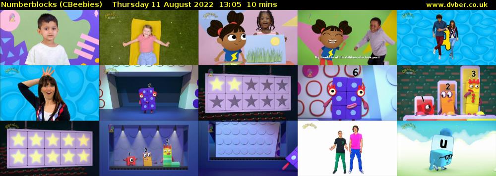Numberblocks (CBeebies) Thursday 11 August 2022 13:05 - 13:15