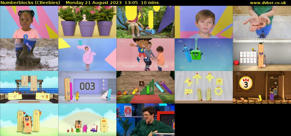 Numberblocks (CBeebies) Monday 21 August 2023 13:05 - 13:15