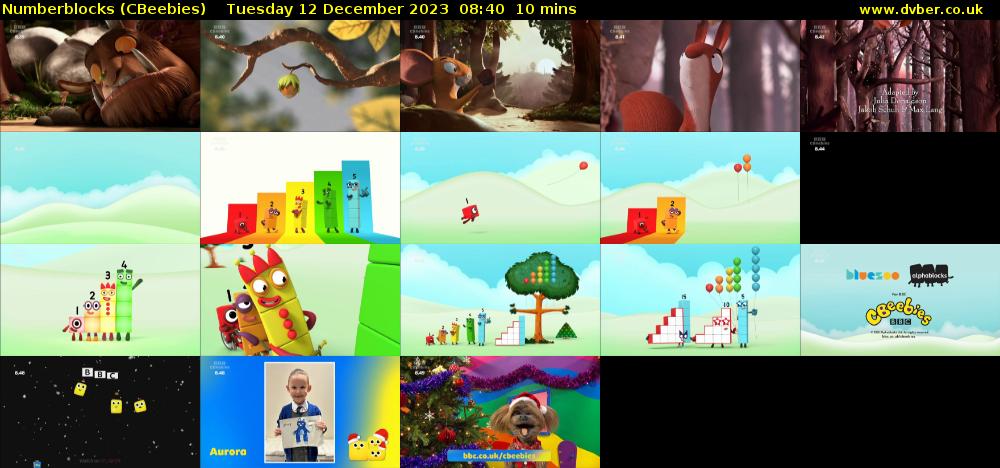 Numberblocks (CBeebies) Tuesday 12 December 2023 08:40 - 08:50