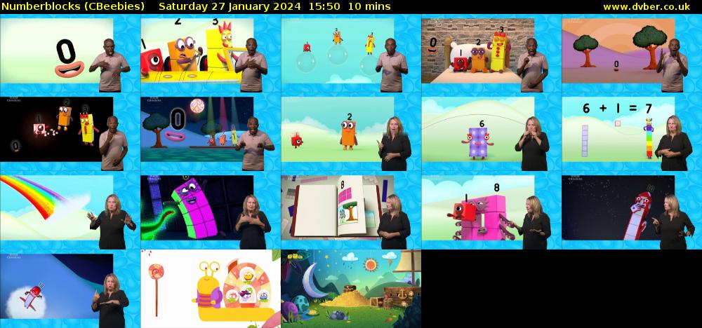 Numberblocks (CBeebies) Saturday 27 January 2024 15:50 - 16:00