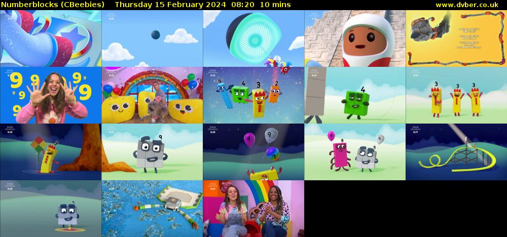 Numberblocks (CBeebies) Thursday 15 February 2024 08:20 - 08:30