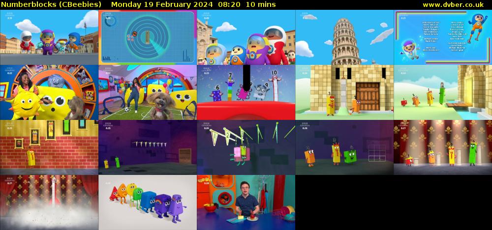 Numberblocks (CBeebies) Monday 19 February 2024 08:20 - 08:30