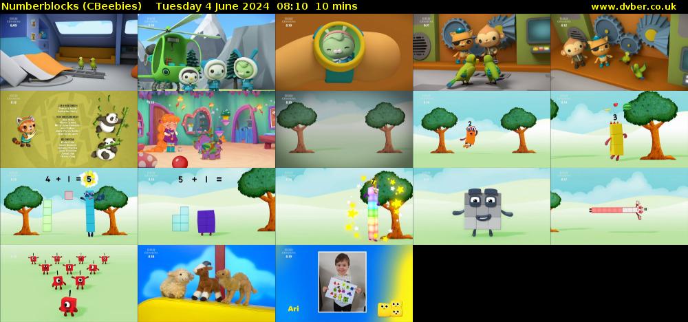 Numberblocks (CBeebies) Tuesday 4 June 2024 08:10 - 08:20