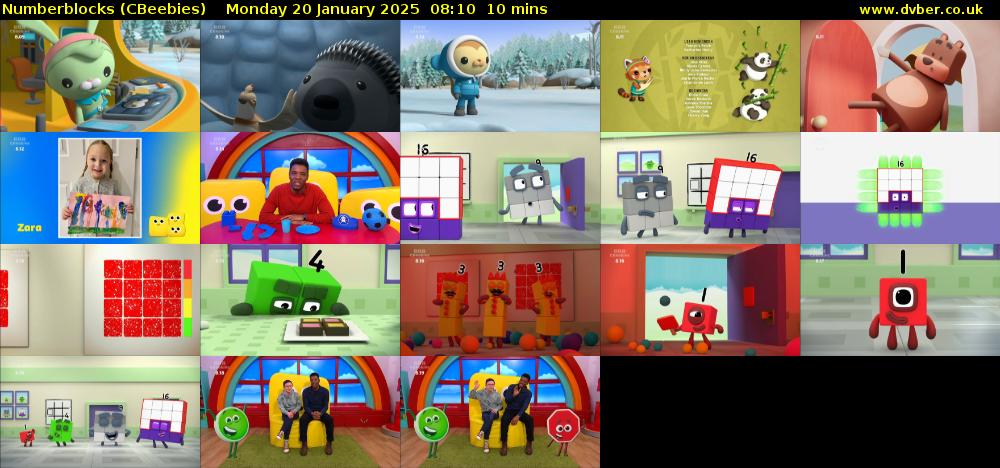 Numberblocks (CBeebies) Monday 20 January 2025 08:10 - 08:20