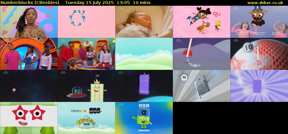 Numberblocks (CBeebies) Tuesday 15 July 2025 13:05 - 13:15