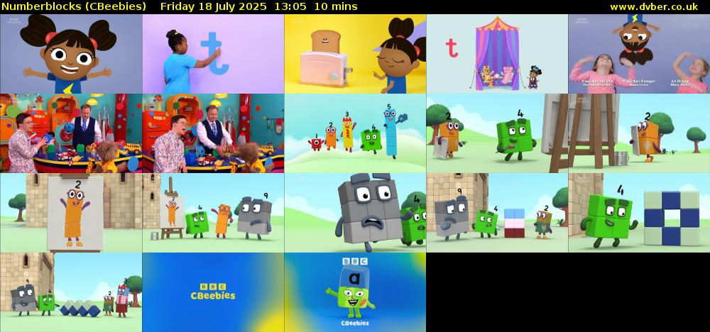Numberblocks (CBeebies) Friday 18 July 2025 13:05 - 13:15