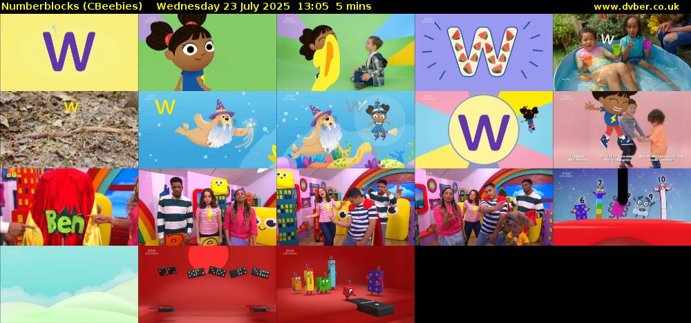 Numberblocks (CBeebies) Wednesday 23 July 2025 13:05 - 13:10