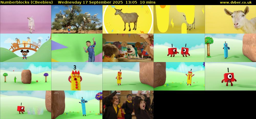 Numberblocks (CBeebies) Wednesday 17 September 2025 13:05 - 13:15