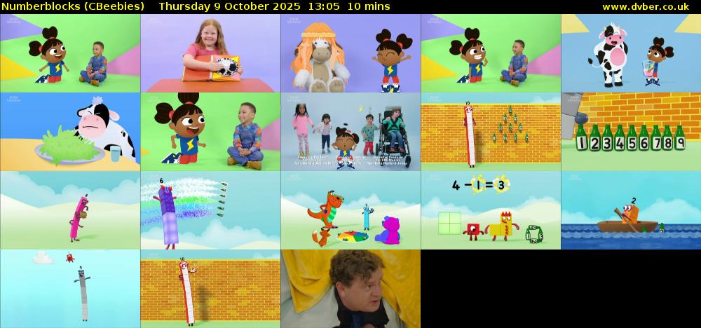 Numberblocks (CBeebies) Thursday 9 October 2025 13:05 - 13:15