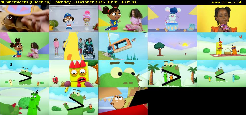Numberblocks (CBeebies) Monday 13 October 2025 13:05 - 13:15