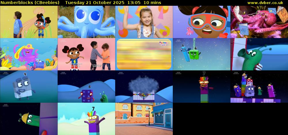 Numberblocks (CBeebies) Tuesday 21 October 2025 13:05 - 13:15