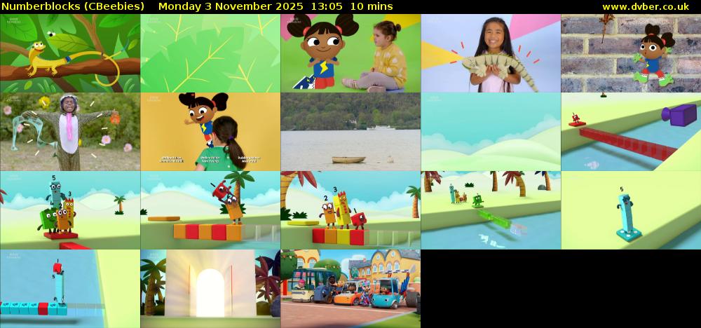 Numberblocks (CBeebies) Monday 3 November 2025 13:05 - 13:15