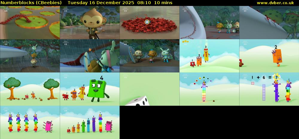 Numberblocks (CBeebies) Tuesday 16 December 2025 08:10 - 08:20