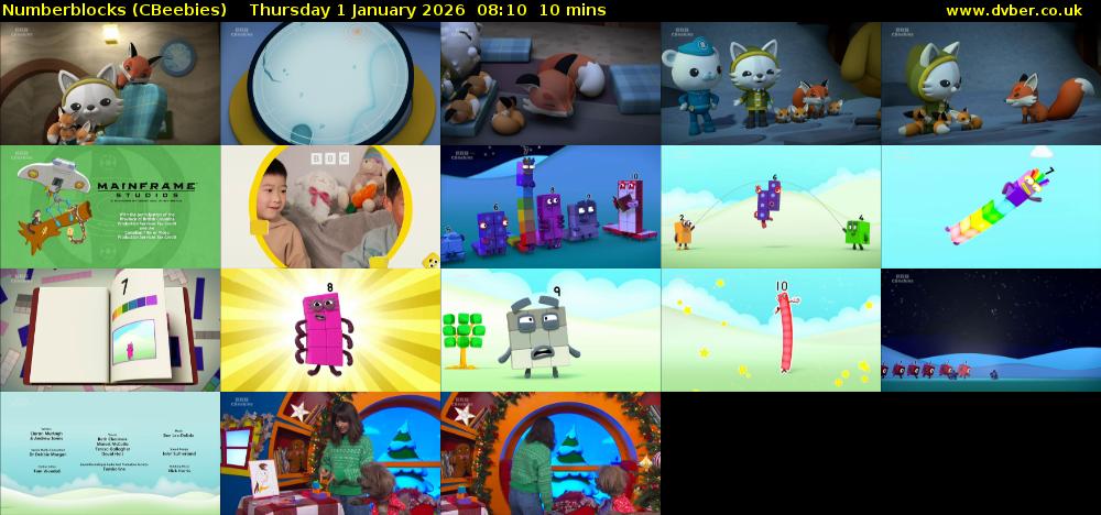 Numberblocks (CBeebies) Thursday 1 January 2026 08:10 - 08:20