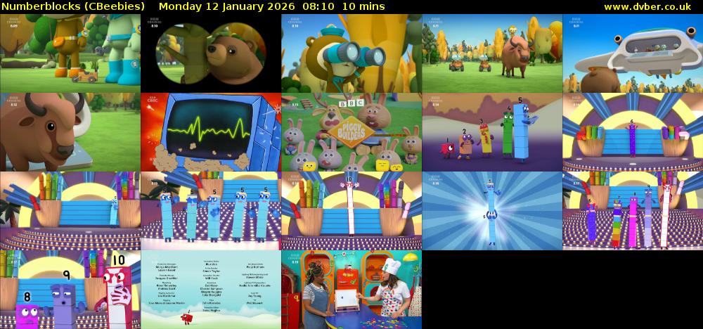 Numberblocks (CBeebies) Monday 12 January 2026 08:10 - 08:20