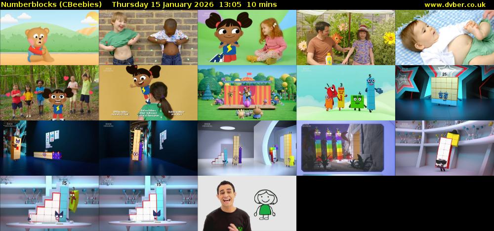 Numberblocks (CBeebies) Thursday 15 January 2026 13:05 - 13:15