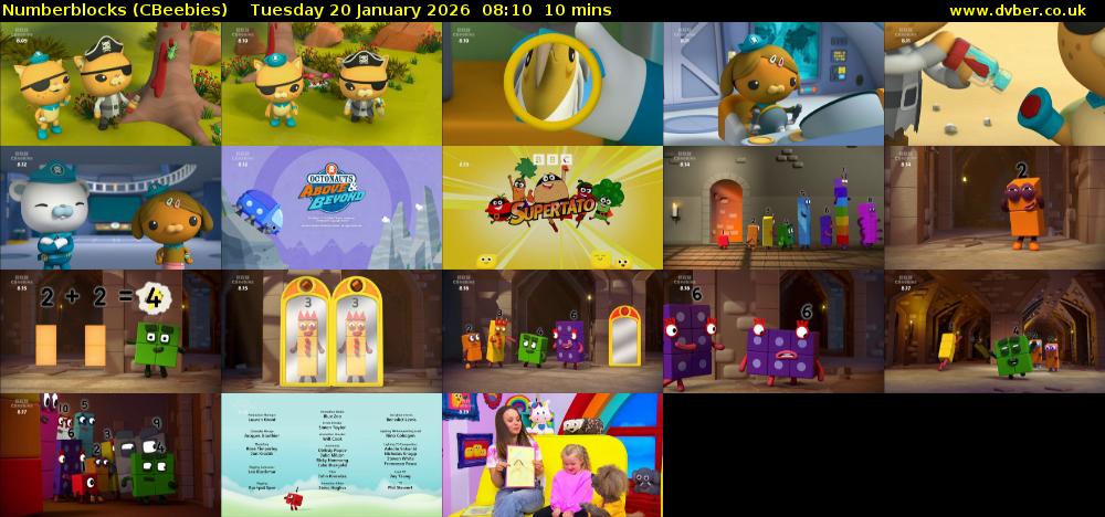 Numberblocks (CBeebies) Tuesday 20 January 2026 08:10 - 08:20