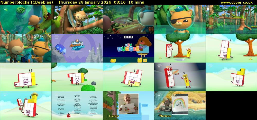 Numberblocks (CBeebies) Thursday 29 January 2026 08:10 - 08:20