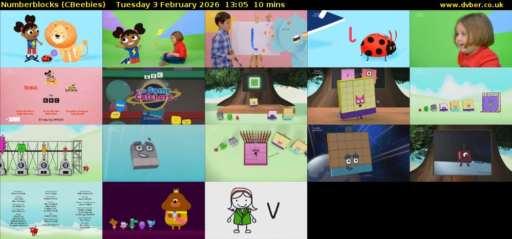 Numberblocks (CBeebies) Tuesday 3 February 2026 13:05 - 13:15