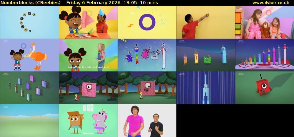 Numberblocks (CBeebies) Friday 6 February 2026 13:05 - 13:15