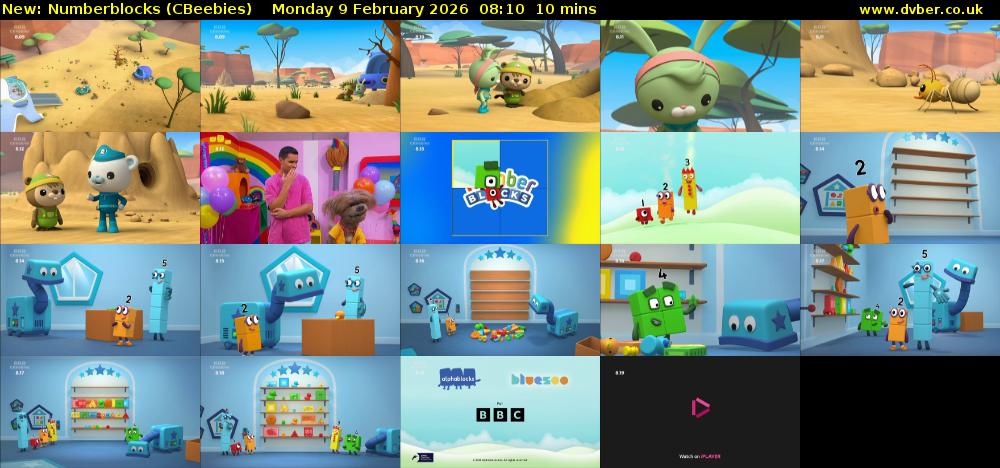 Numberblocks (CBeebies) Monday 9 February 2026 08:10 - 08:20
